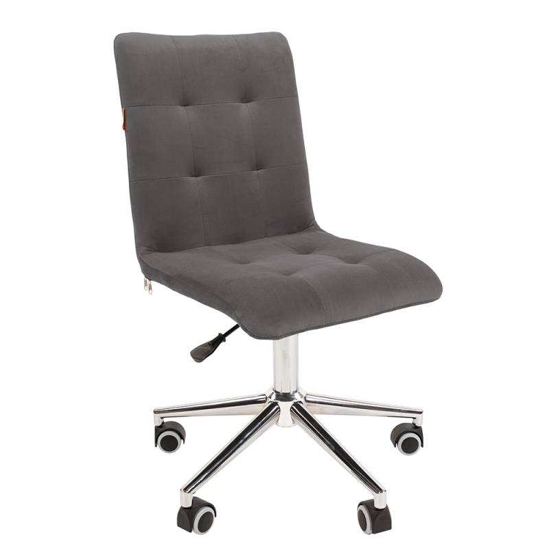 Кресло CHAIRMAN 030 (ткань велюр темно-серая/хром) главное фото