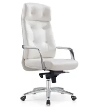 Кресло бюрократ DAO (белая кожа)
