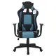 Игровое кресло  "GT Racer GM-100", две подушки, ткань, черное/голубое, 531818. Фото товара с разных ракурсов.