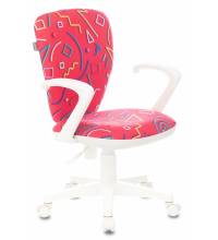 Кресло детское Бюрократ KD-W10AXSN малиновый Sticks 05 крестов. пластик пластик белый