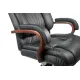 Кресло руководителя Бюрократ T-9925WALNUT/BLACK черный кожа крестовина дерево. Фото товара с разных ракурсов.