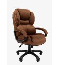 Кресло руководителя Chairman Home 434 Россия ткань Т-14 коричневое (черный пластик)