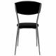 Стул для столовых, кафе, дома РС23, серебристый каркас, экокожа черная. Фото товара с разных ракурсов.