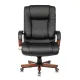 Кресло руководителя Бюрократ T-9925WALNUT/BLACK черный кожа крестовина дерево. Фото товара с разных ракурсов.