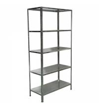 Стеллаж металл BOOMHOUSE (БУМХАУС) в1800*ш900*г400мм, 5 полок, нагрузка на стеллаж до 150 кг, серебристый, 291421